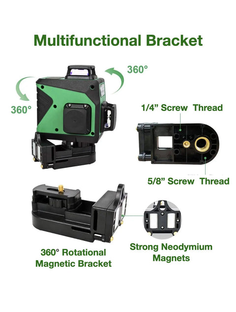3x360 Rotary Laser Level With Green Beam Self Leveling One Horizontal And Two Vertical Planes Multifunctional bracket details