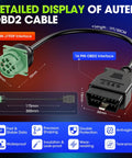 Detailed display of OBD2 To J1939 9Pin Adapter Cable Type 2 For Heavy Duty Rigs And Commercial Vehicles Compatible With ELD GPS Trackers Volvo And Other Brands For All Makes And Models