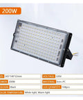 JUDYSSY 50W 100W 150W Outdoor Led Floodlight Ip65 Waterproof Spotlight in black, 200W size 265x140x22mm for garden and warehouse use.