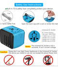 Worldwide Travel Adapter With 2.4 Amp USB Charging And 3 USB A Ports Plus USB C Fast Charge Universal Wall Charger safety features