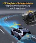 All In One Mirror Dash Cam For Car With Crisp 4K Front And 2.5K Rear IMX335, ADAS BSD LCA, image showing 170-degree rotatable lens angle