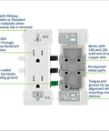 No Sweat 15 Amp Tamper Resistant Duplex Wall Outlet 10 Pack Lever Style Wire Connectors With Bold Color Markings For Rapid Safe Circuit Installations In Crisp Clean White, showing detailed features and specifications.