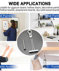 Rock Solid Heavy Duty Drywall Toggle Bolt Anchor Kit One Quarter Inch By Twenty For TV Mounts And Cabinets Holds Up To 270 Lbs Per Anchor In One Half Inch Drywall Hollow Wall Anchors For Plaster Tile Eight Pack showing applications like wall painting, partitions, and furniture mounting.