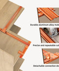Runs Slick 50 Inch Circular Saw Guide Rail Kit Crafted From Heavy Duty Aluminum Alloy for precise cutting on wood.