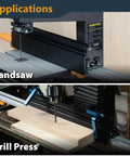 16 Inch By 3-1/2 Inch Band Saw Fence For Resawing installed on bandsaw and drill press with straight edge clamps