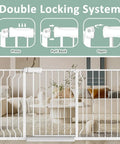 Extra Wide Baby Gate With Door Walk Through Easy Install Adjustable 38.5 To 43.3 Inches with double locking system