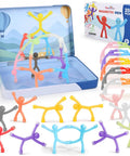 Ultimate 20-Piece Magnetic Fidget Toys Set for Kids with flexible silicone figures and magnets in a metal box, open view.