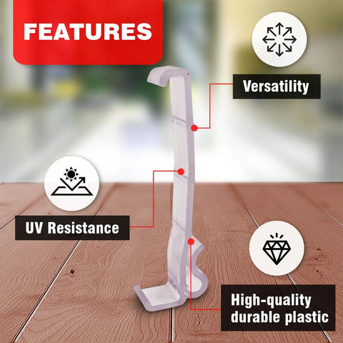 Dead Simple 3.5 Inch Clear Valance Clips For Window Shades 5 Pack Universal Mount Brackets shown with features like UV resistance.