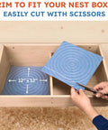 Hands trimming Washable Chicken Nesting Pads For Laying Eggs Reusable Durable Nest Box Cushions for 12x12 coop boxes