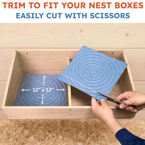 Hands trimming Washable Chicken Nesting Pads For Laying Eggs Reusable Durable Nest Box Cushions for 12x12 coop boxes