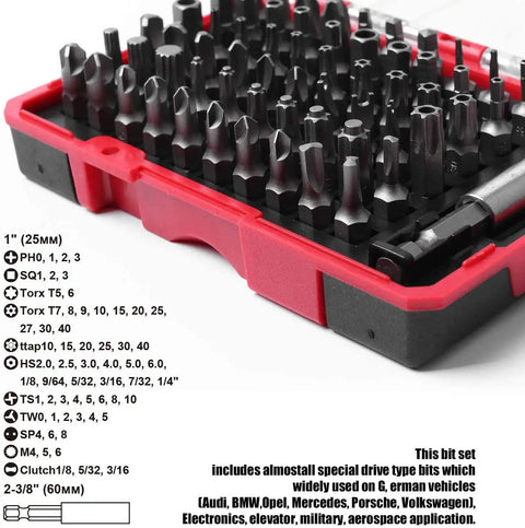 Heavy Duty Security Screwdriver Bit Set 61 Piece With Torx Phillips Square Spanner Hex And Clutch Bits Temper Proof Alloy
