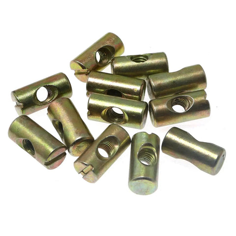 12 Piece M6 Slotted Barrel Nuts and Cross Dowels for DIY Furniture Building Heavy Duty Wood Joints Hammer Nut M6 x 20mm