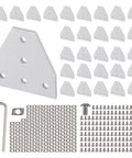 2020 Corner Bracket Joint Plate Set For 20x20mm Aluminum Extrusion Profiles, 30 Pcs T Shape Connectors, 150 Pcs M5 T-Nuts, 150 Pcs M5x8mm Hex Screws, And 1 Pcs Wrench, lightweight aluminum alloy brackets with hardware