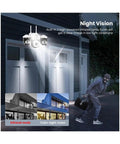 Heavy Duty Wireless Ptz Outdoor Security Camera Featuring No Sweat Setup With 15Mp Triple Lens Ai Human Tracking And Ip66 Weatherproof Shell For Zero Drama Remote Smartphone Viewing showing night vision capabilities.