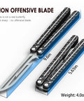Lightning Washer System Butterfly Balisong Trainer 6061 Aluminum Integral Handle Zen Pins Non Slip Grip Practice Tool