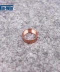 Copper valve cone seal hoop, small ring used in waterjet cutting machines; Win-Win logo in corner