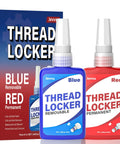 heavy duty thread locker kit with blue and red bottles for secure fastening