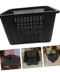 Hydroponic Net Pots And Mesh Grow Bags For Indoor Aquatic Plants, black perforated plastic planter basket for ponds and terrariums