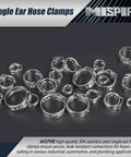 MISPIRE 100-piece stainless steel single-ear hose clamps set