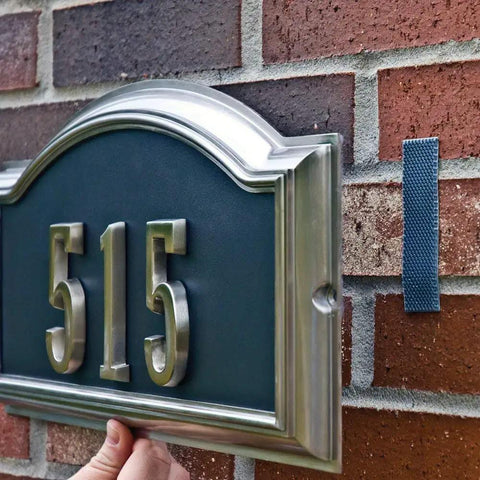 Industrial Strength Outdoor Hook And Loop Fasteners For Extreme Weather attaching house number plate on brick wall
