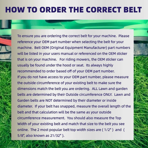 Guide on how to order Aramid Deck Belt For 52 Inch Zero Turn Mowers From 21 To 30 HP Now With Superior Fray Resistant Fiber