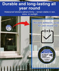Two Large 3.5 Inch And Four Medium 2.65 Inch Weatherproof Video Surveillance Stickers With Strong Adhesive Security Camera Signs For Indoor And Outdoor Use To Deter Thieves And Keep Your Property Safe on window