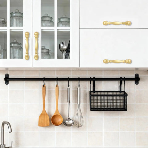 Brushed Gold Cabinet Pulls 3.75 Inch Center To Center Drawer Handles on white kitchen cabinets