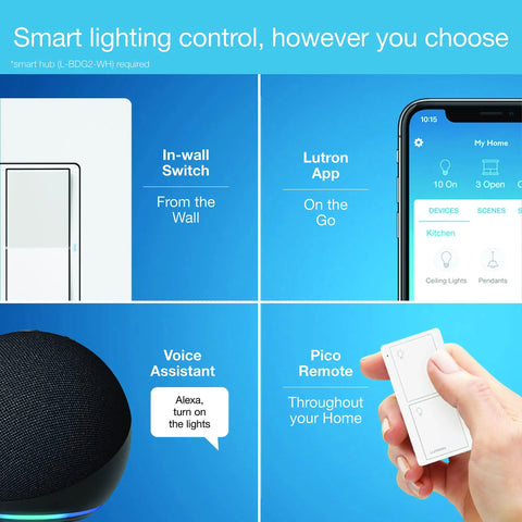 Claro Smart Light Switch With Wall Plate For Caseta Lighting 5 Amp Neutral Required Works With Alexa and app control