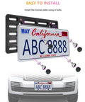 Front License Plate Holder Bracket Black Universal ABS Mounting Kit Frame installation on a car bumper