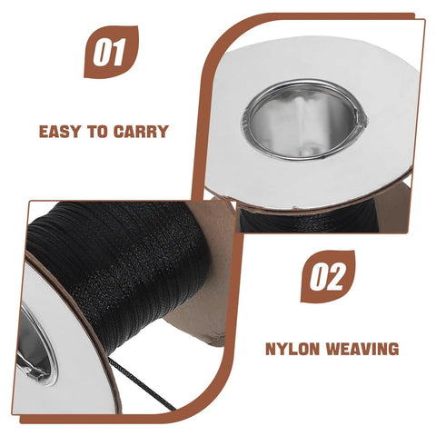 Flame Retardant Braided Cable Sleeve Expandable Mesh Wire Loom Cord Protector Flexible Power Cord Organizer Heat Resistant Heavy Duty Wire Management Kit Pack with easy to carry spool.
