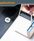 Applications of Badass Number Eight X Three Quarters Inch Zinc Plated Wood Screws One Hundred Pack in carpentry tasks.