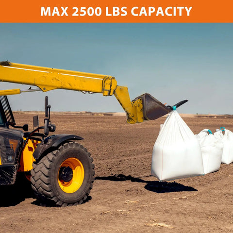 Clamp On Debris Forks For 48 Inch Bucket With 5 Fork Tines And Stabilizer Bar Heavy Duty Pallet Attachments hauling 2500 lbs