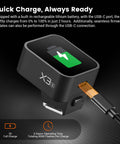 X3S Wireless Flash Trigger For Sony Cameras With 2.4G X System, featuring USB-C charging, connected to cable