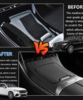 Mercedes Benz Center Console Wrap Kit 1 To 1 Fit Gear Shift Panel Protector Cover Silicone Sticker For GLC X254 GLC260 GLC300 GLC300e GLC43 AMG 2023 2024 2025 Washable Interior Upgrade Easy Install before and after comparison