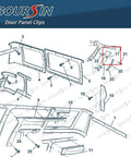 Illustration of Dodge Ram Nylon Door Trim Panel Clips 50 Pack Retainers Yellow installation guide for Ram 1500 2500 3500 Pickup 1994 On