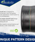 11x6.00-5 Tubeless 4 Ply Lawn Mower Tires With Smooth Tread For Zero Turn Garden Tractors Go Karts And Riding Mowers, 2-Pack
