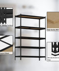 Heavy Duty Five Tier Metal Storage Rack With Ultra High Load Capacity 3850 Lbs for garage with MDF boards and support beam details