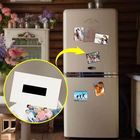 Photo magnets on fridge using Magnetic Tape Strips Roll With Adhesive Backing For Lightweight DIY Projects And Fridge Or Whiteboard Organization Flexible Sticky Magnet Tape Easy Install Ten Feet Long Half Inch Wide Six Hundredths Of An Inch Thick