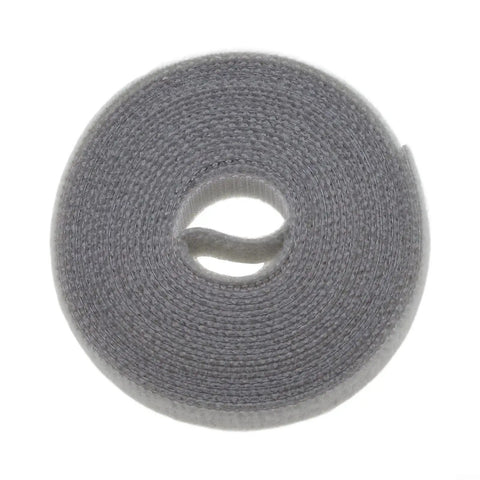 Premium Nylon Cable Organizer Strap Kick Your Desk Cord Chaos Into Shape With Reusable Loops to Ditch The Snarl, gray fiber roll