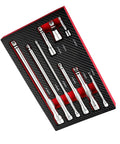 9Pcs Heavy Duty Socket Adapter Kit With Swivel Heads And Spring Loaded Detent Extensions For Professional Mechanics Car Auto Repair Tools Sets, 9-piece set in case
