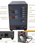 Pulse Arc Welder For Permanent Jewelry 100A 110V Portable Welding Machine control panel with settings and indicators