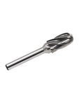 Carbide rotary burr for aluminum; cylindrical with radius end, 1/4 in shank, 1/2 in head, 1 in flute length