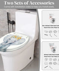 Elongated Toilet Seat for Bathroom with elephant design, measures 14.5" x 18.5", includes installation accessories.