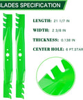 High Quality Mulching Blades Set For 42 Inch Mower Deck Fits Pony Bronco Xt1 Lt42 Zt1 Lawn Mowers Replaces Oem 942-04308 Blade Specs