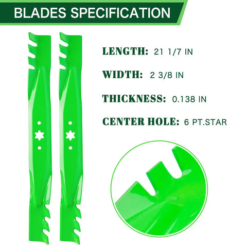 High Quality Mulching Blades Set For 42 Inch Mower Deck Fits Pony Bronco Xt1 Lt42 Zt1 Lawn Mowers Replaces Oem 942-04308 Blade Specs