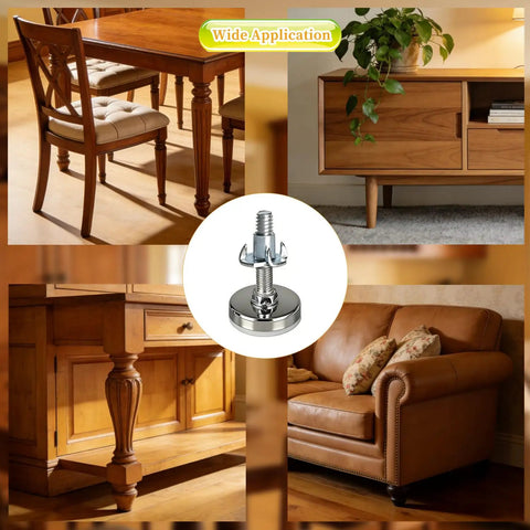 Heavy Duty Adjustable Furniture Levelers With Anti Wobble Feet For Tables Chairs Cabinets Sofas And Other Furniture Legs Four Pack M10 50 30 Tough Floor Protectors Built To Last Indoors Or Outdoors in home setting