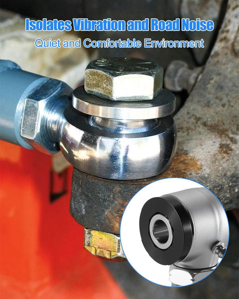 Heavy Duty 3/4 Inch.750 Heim Joint Rod End Kit with flare sleeve bearing for engine mounts in close-up view.
