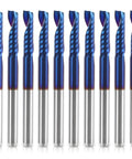 CNC Router Bits 10 Pack Single End Mill Set Tungsten Steel Milling Cutter Engraving Carving Tool Kit for Wood Plastic PVC