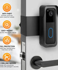 Anti Theft Metal Doorbell Mount With Rain Cover For Blink Video Doorbell Gen 1 And Gen 2 installed on door
