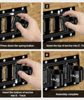Installation steps for Five Pack E Track Tool Holders For Enclosed Trailers Heavy Duty Tool Hangers on E Track rail